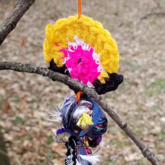 Crochet Ornament Art Oddities Evil Eye Fiber - Picture 8 of 8